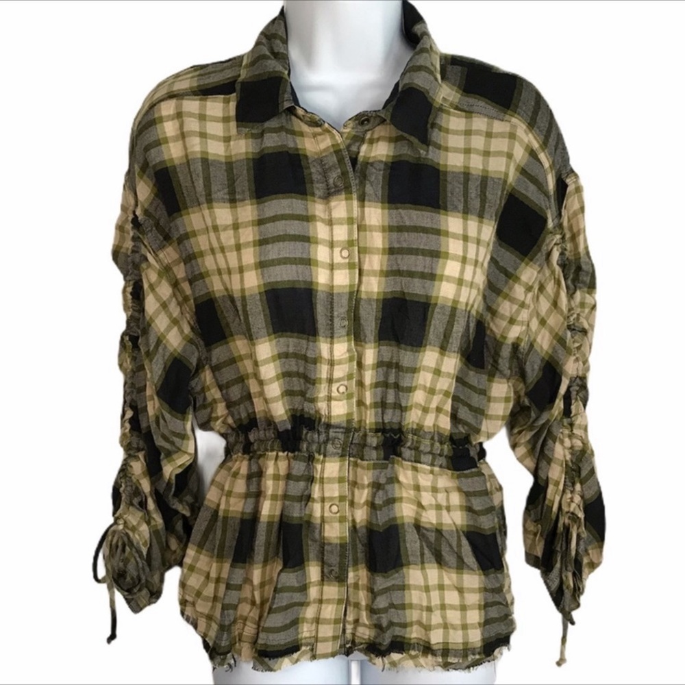 Free People We The Free plaid top NWT